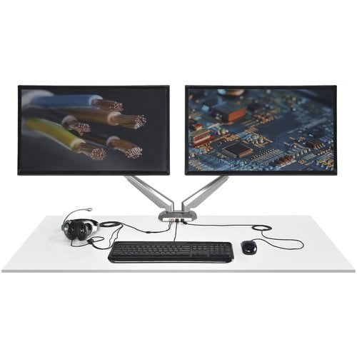 Desk Mount Dual Monitor Arm w/USB/Audio - Achat / Vente sur grosbill.com - 3