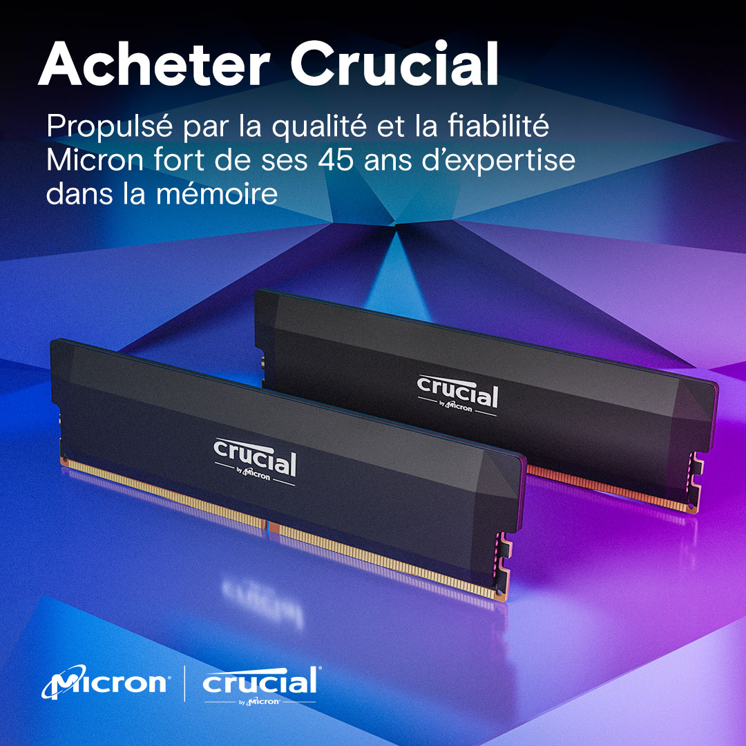 Crucial Pro Overclocking Edition 32Go (2x16Go) DDR5 6400MHz - Mémoire PC Crucial sur grosbill.com - 4