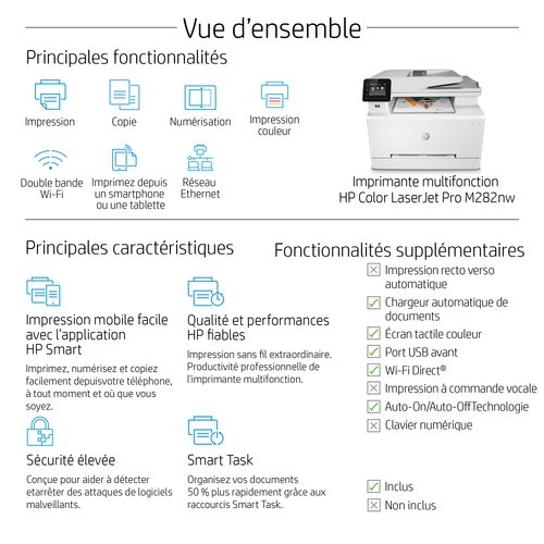  Color LaserJet Pro MFP M282nw (7KW72A#B19) - Achat / Vente sur grosbill.com - 12