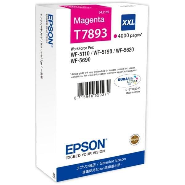 Cartouche Magenta XXL T7893 4000 p. pour imprimante Jet d'encre Epson - 0