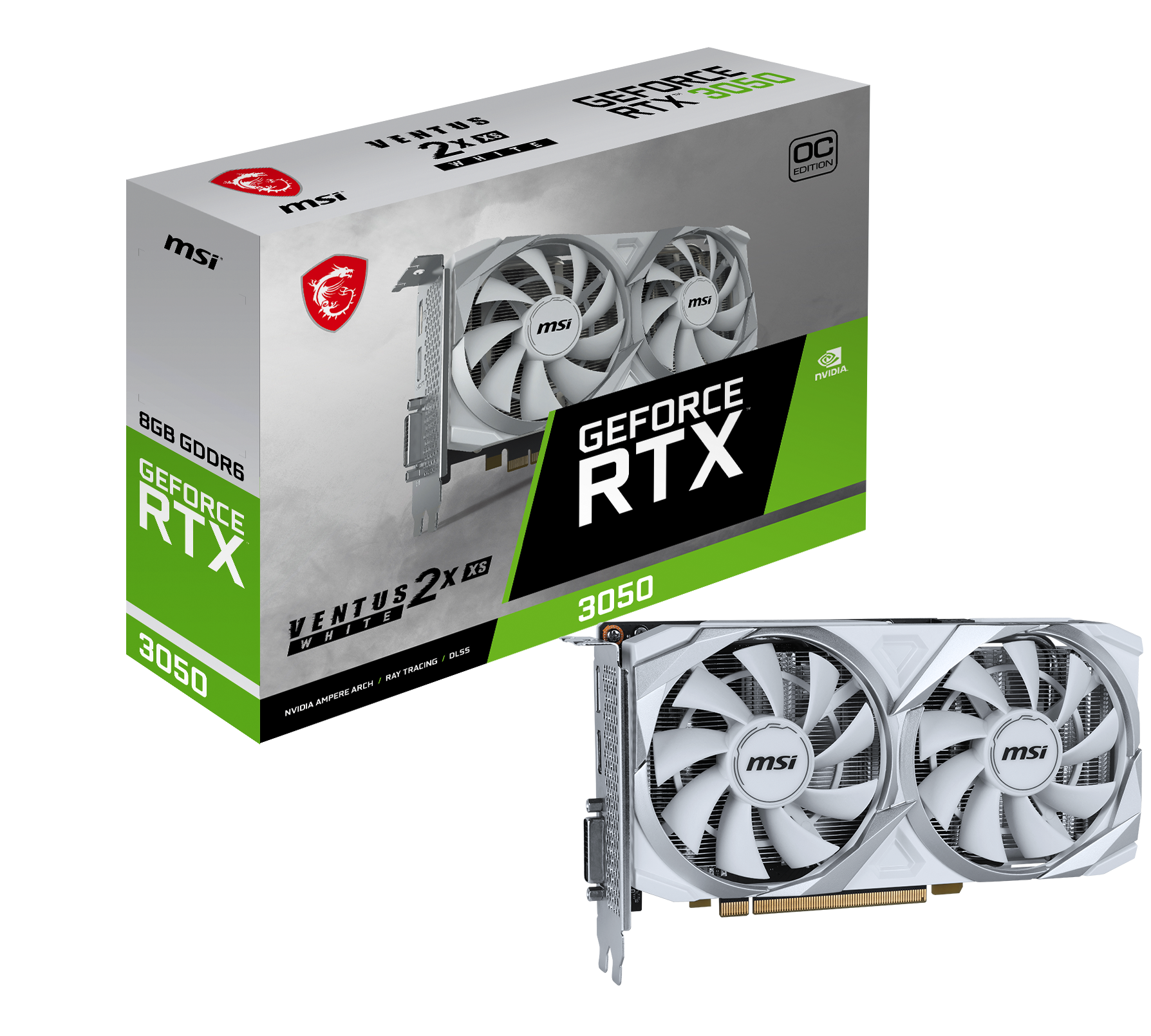 MSI GeForce RTX 3050 VENTUS 2X XS WHITE 8G OC - Carte graphique - 0