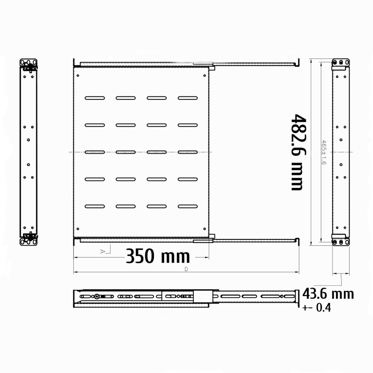 Kimex International Etagère coulissante 19" 1U - Rack & Baie  (110-0190) - Achat / Vente Réseau divers sur grosbill.com - 1