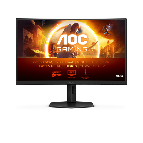 Ecran PC AOC CQ27G4X - 27" CURVE QHD 180Hz VA 0.5ms Adaptive Sync Grosbill