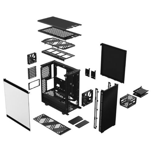 Fractal Design Define 7 Compact Black TG Dark - getÃ¶ntes Tempered Glass, gedÃ¤mmt, schwarz - Achat / Vente sur grosbill.com - 25