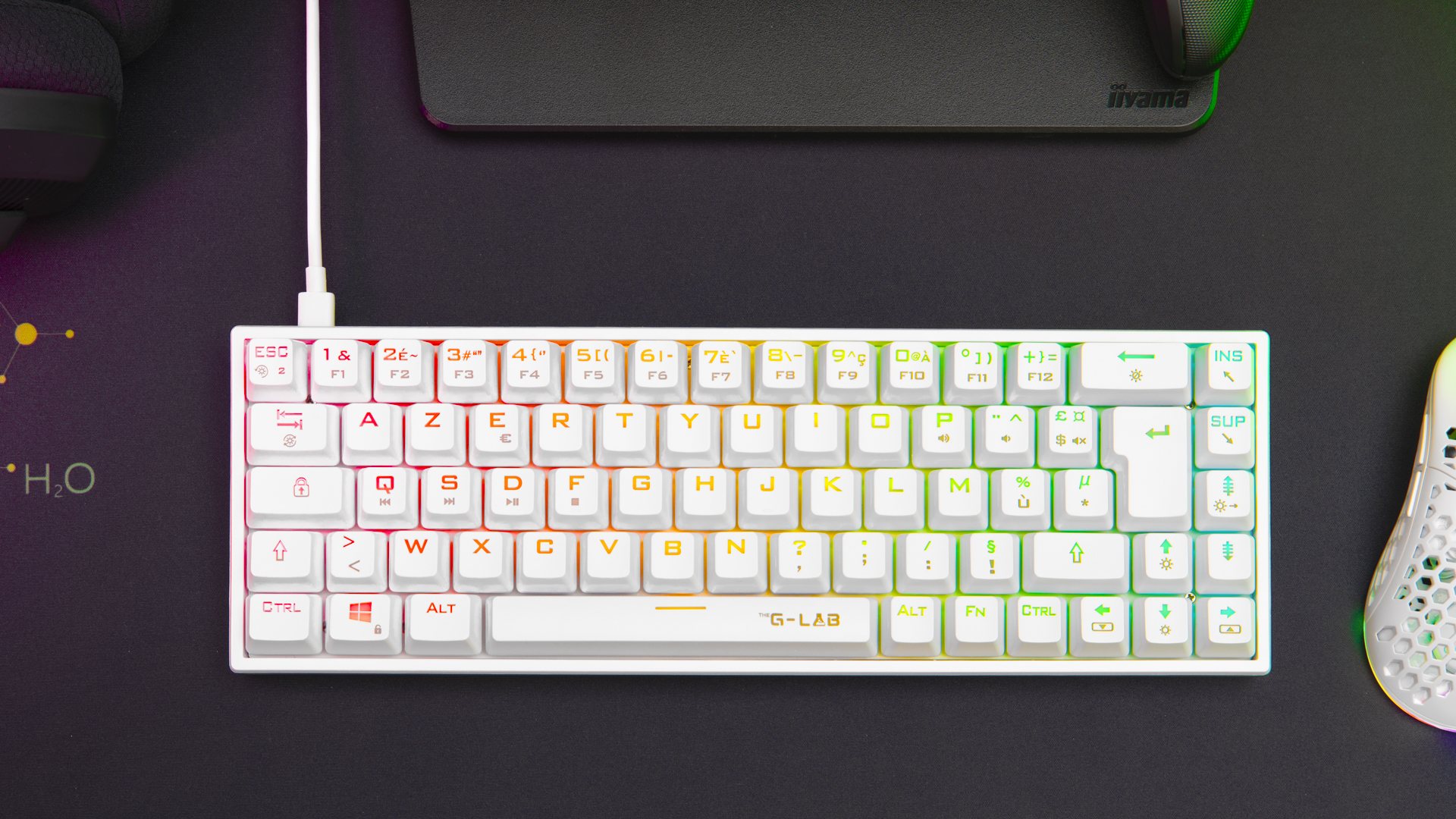 The G-LAB Keyz Titanium 65% RGB/Filaire/Blanc - Clavier PC - 3