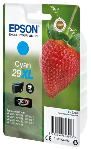 Cartouche Cyan - C13T29924012 pour imprimante Jet d'encre Epson - 1