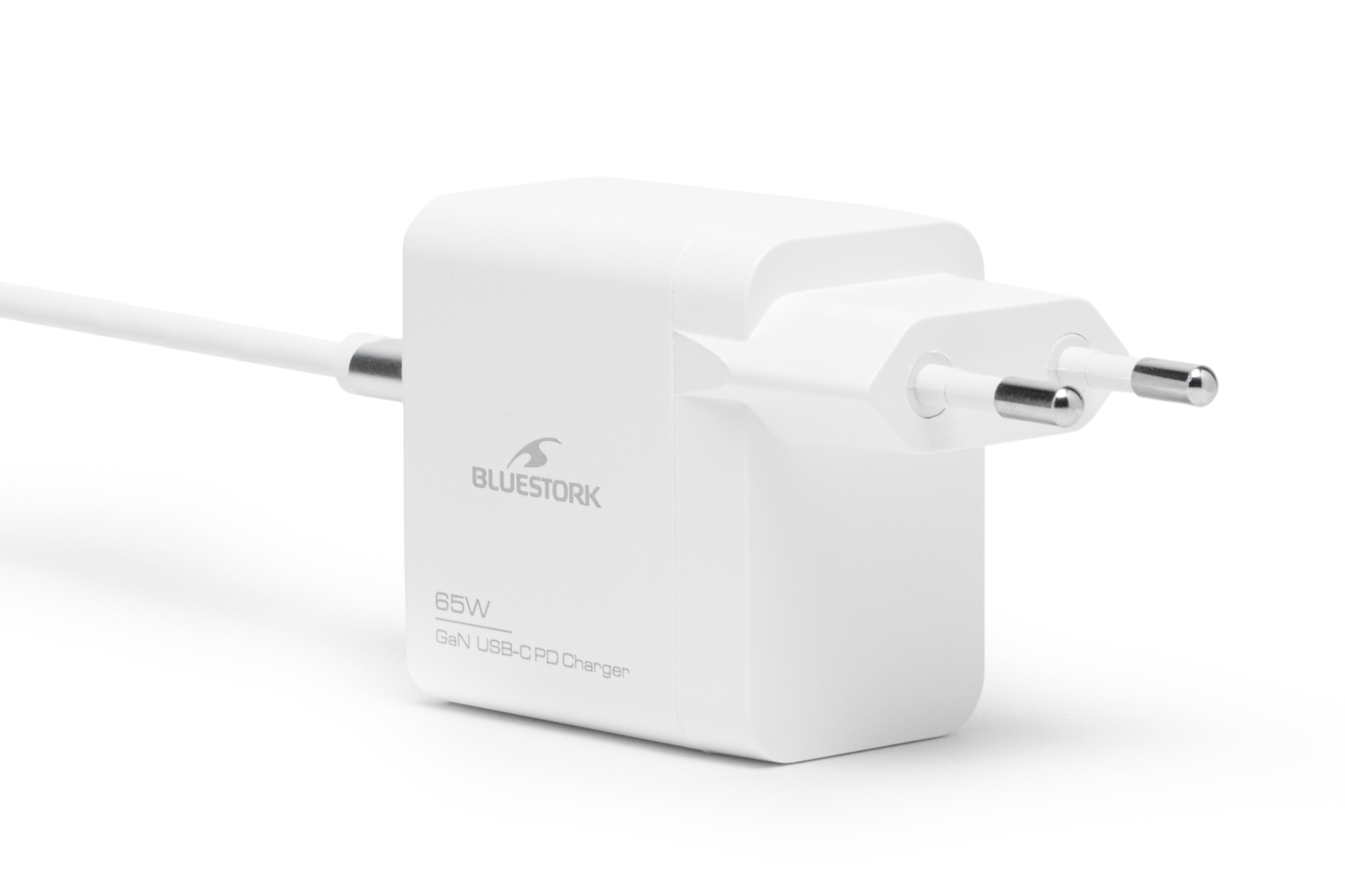 Bluestork 65W USB C - Blanc/Détachable  (PW-NB-65-C-GAN-W) - Achat / Vente Accessoire alimentation sur grosbill.com - 0