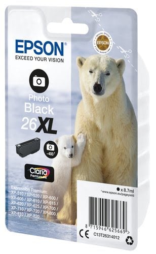 Epson Ink/26XL Polar Bear 8.7ml PBK - Achat / Vente Consommable imprimante sur grosbill.com - 1