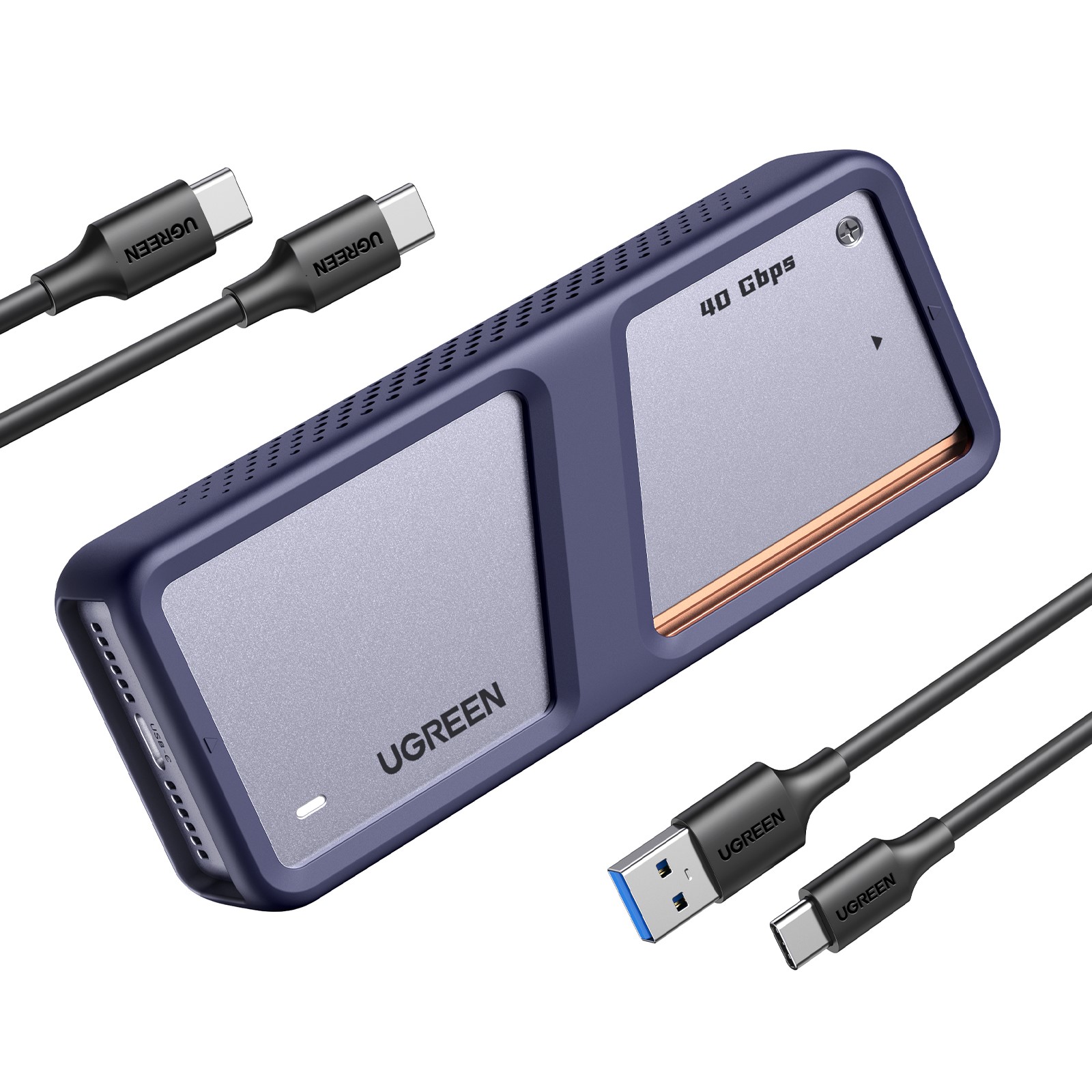 UGREEN USB-C/USB-A 3.2 Gen2 vers M.2 NVMe/SSD/2To/Gris - Boîtier externe - 0