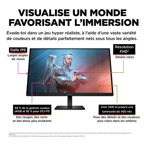 OMEN 27 FHD 165Hz Gaming Mon EMEA-INTL E - Achat / Vente sur grosbill.com - 20