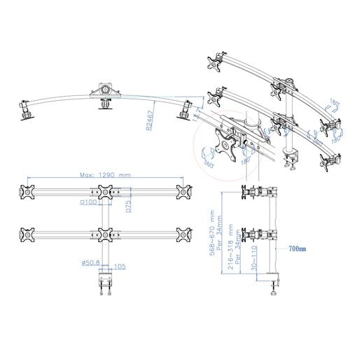 NewStar Flatscreen Desk Mount clamp - Achat / Vente sur grosbill.com - 2