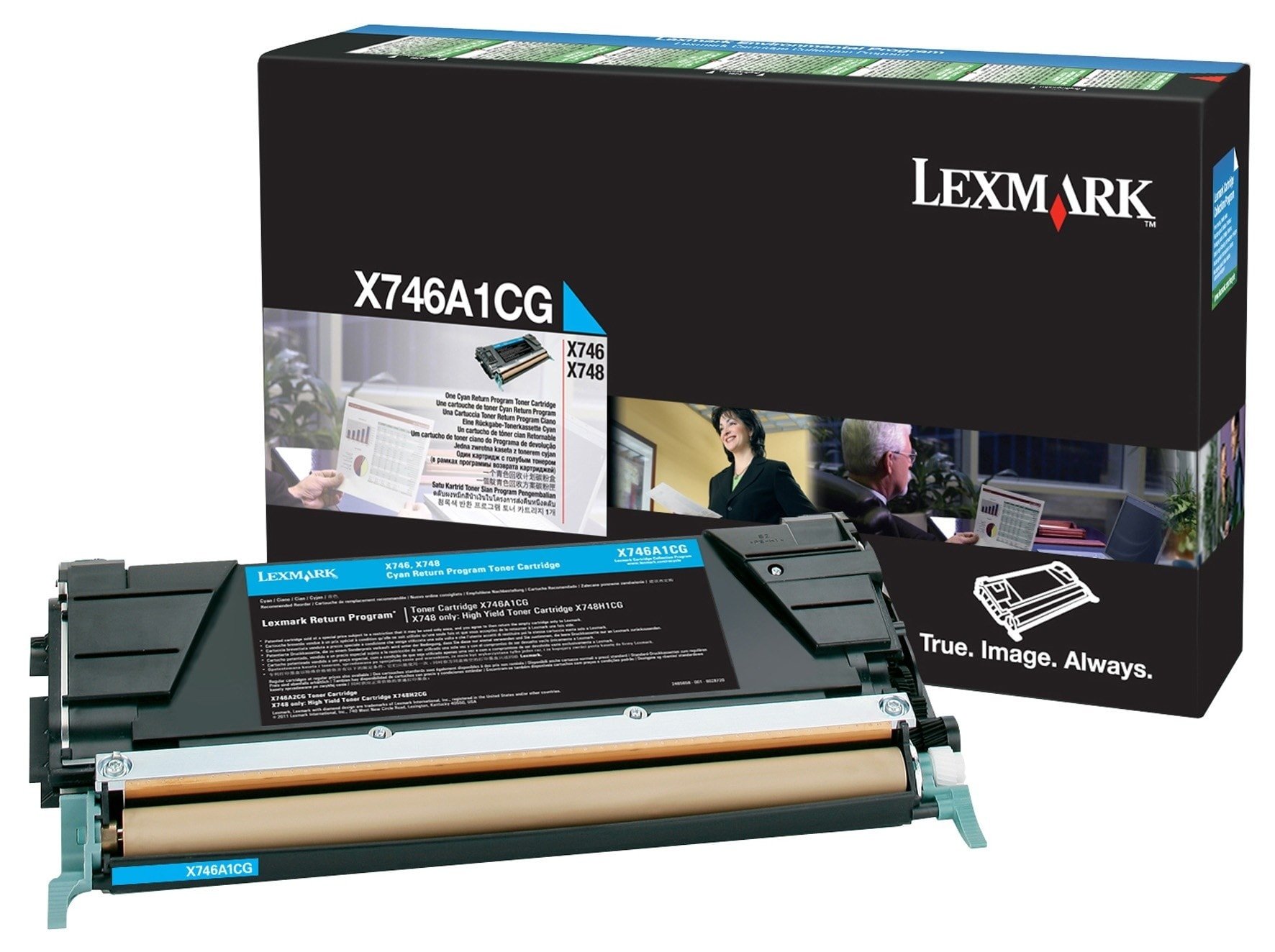 Toner Cyan 7000p. - X746A1CG pour imprimante Laser Lexmark - 0