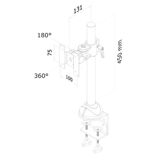 Desk Mount 10-30" Tilt/Rotate/Swivel BLK - Achat / Vente sur grosbill.com - 2