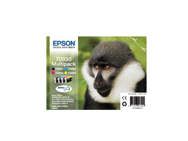 Multipack 3 couleurs + noir T0895 pour imprimante Jet d'encre Epson - 0