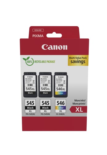 image produit Canon Pack Noire*2 + Couleur - PG-545XLx2/CL-546XL MULTI Grosbill