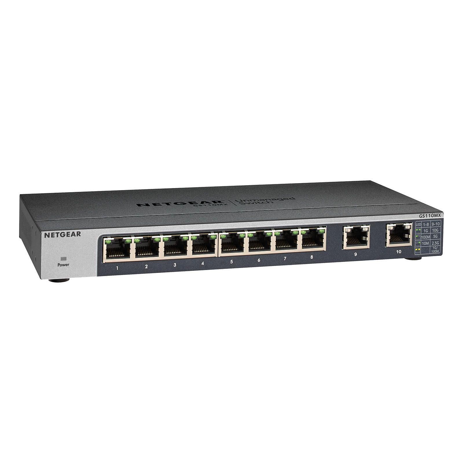 Switch Netgear 8 ports Gigabit + 2 ports 10Gb - GS110MX - 4