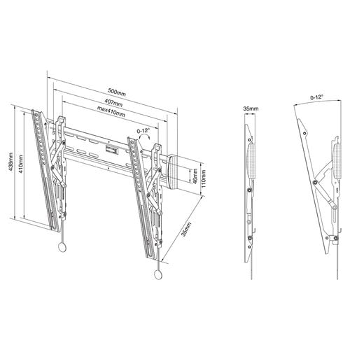 Wall Mount 32-52" Tilt BLACK - Achat / Vente sur grosbill.com - 3