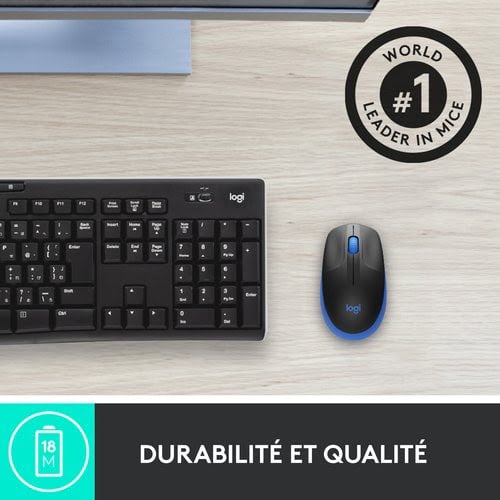 M190 Full-size wireless mouse - BLUE - Achat / Vente sur grosbill.com - 6