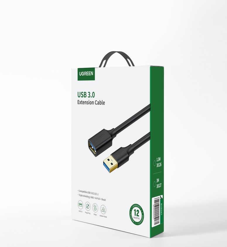 Câble USB-A vers USB-A/2m/Noir - Connectique PC/Téléphonie  - 1