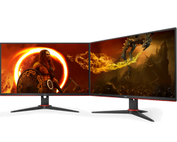 image produit AOC 2 x 24G2ZE/BK	- 23.8" FHD 240Hz IPS 0.5ms Freesync Premium Grosbill