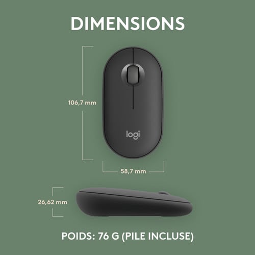 Logitech PEBBLE M350S Graphite - Souris PC Logitech - grosbill.com - 8