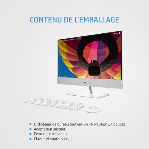 HP Pavilion 24" FHD/R5-5500U/16Go/512Go/W11 - All-In-One PC/MAC - 14