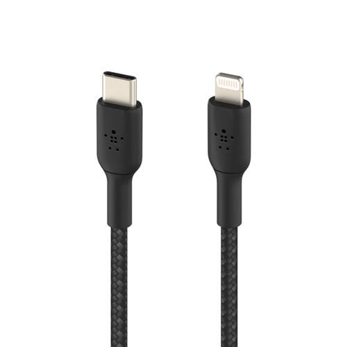 Lightning to USB-C Cable Braid 2M Black - Achat / Vente sur grosbill.com - 1