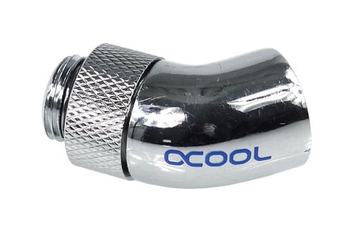 Alphacool HF Coude 45° rotatif - 1/4" Mâle / Femelle Chrome - Watercooling - 2