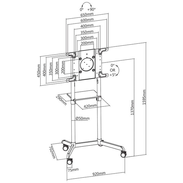 Chariot écran TV 37"-70" - 030-3001	 - Accessoire écran - 6