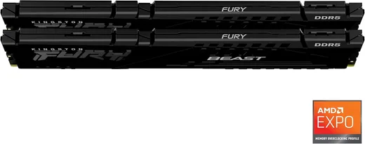 Kingston Fury Beast 32Go (2x16Go) DDR5 6000MHz CL 36 Noir